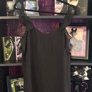 Elizabeth and James Black Ruffled Sleeveless Cami